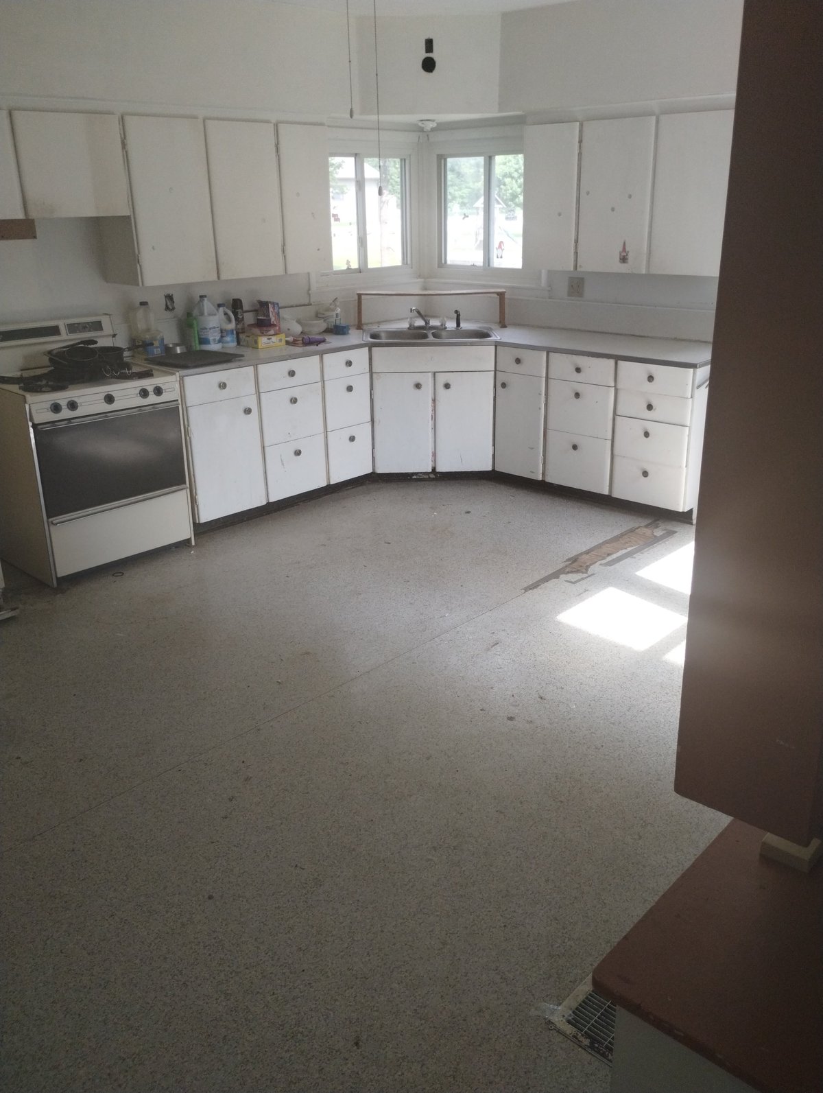 Kitchen ready to be planned and scheduled for an investor remodeling project